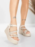 Sandale Dama cu Platforma 5H78 Bej | Mei » Reina.Ro