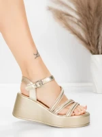 Sandale Dama cu Platforma 5H78 Auriu | Mei » Reina.Ro