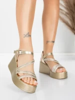 Sandale Dama cu Platforma 5H78 Auriu | Mei » Reina.Ro