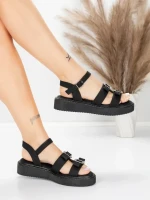 Sandale Dama cu Talpa Joasa 5H80 Negru | Mei » Reina.Ro