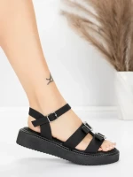 Sandale Dama cu Talpa Joasa 5H80 Negru | Mei » Reina.Ro