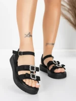 Sandale Dama cu Talpa Joasa 5H80 Negru | Mei » Reina.Ro