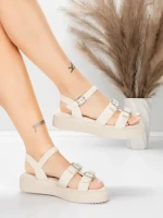 Sandale Dama cu Talpa Joasa 5H80 Bej | Mei » Reina.Ro