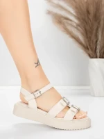 Sandale Dama cu Talpa Joasa 5H80 Bej | Mei » Reina.Ro