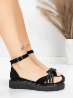 Sandale Dama cu Talpa Joasa 5H81 Negru | Mei » Reina.Ro