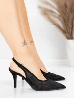 Pantofi Stiletto 5LE30 Negru | Mei » Reina.Ro