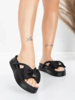 Papuci Dama cu Talpa Joasa TP637-1 Negru | Formazione » Reina.Ro