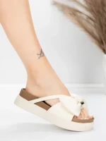 Papuci Dama cu Talpa Joasa TP637-1 Crem | Formazione » Reina.Ro