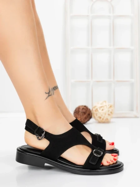 Sandale Dama cu Talpa Joasa 5SY36 BLACK | MEI