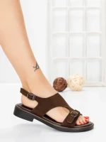 Sandale Dama cu Talpa Joasa 5SY36 BROWN | MEI