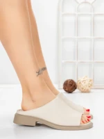 Papuci Dama cu Talpa Joasa 5SY37 BEIGE | MEI