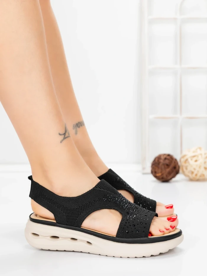 Sandale Dama cu Talpa Joasa 5GS29 BLACK | MEI