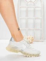 Pantofi Sport Dama din piele naturala 2382-3 SILVER | FRANCO GERARDO