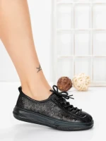 Pantofi Casual Dama din piele naturala 98088 BLACK | FORMAZIONE