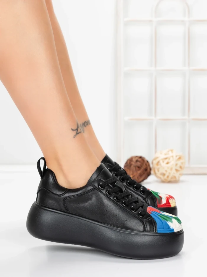 Pantofi Casual Dama din piele naturala 88135 BLACK | FRANCO GERARDO