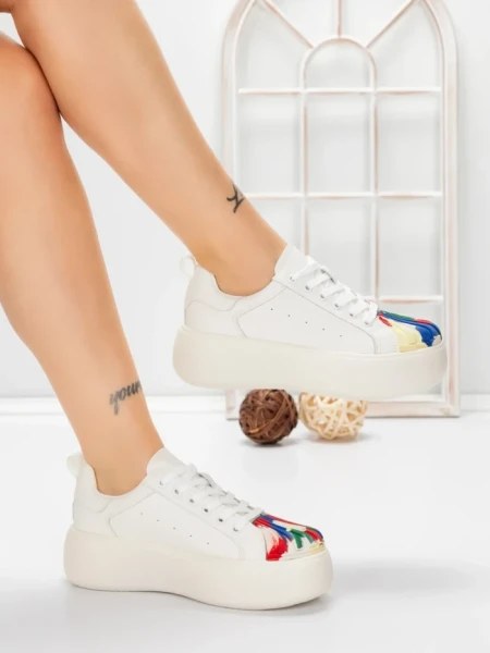 Pantofi Casual Dama din piele naturala 88135 WHITE | FRANCO GERARDO