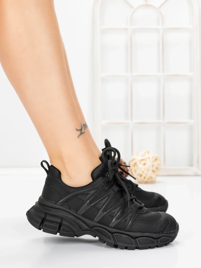 Pantofi Sport Dama din piele naturala 2382-1 BLACK | FRANCO GERARDO