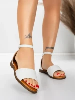 Sandale Dama cu Talpa Joasa 5PT22 WHITE | MEI