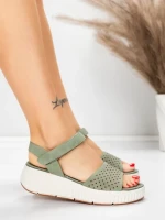 Sandale Dama cu Platforma 5GS36 GREEN | MEI