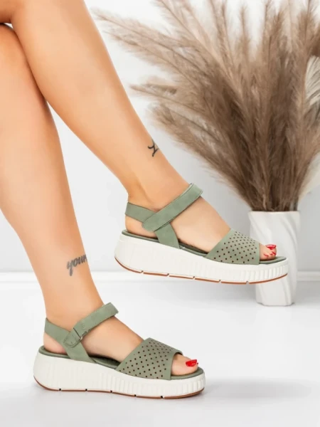 Sandale Dama cu Platforma 5GS36 GREEN | MEI