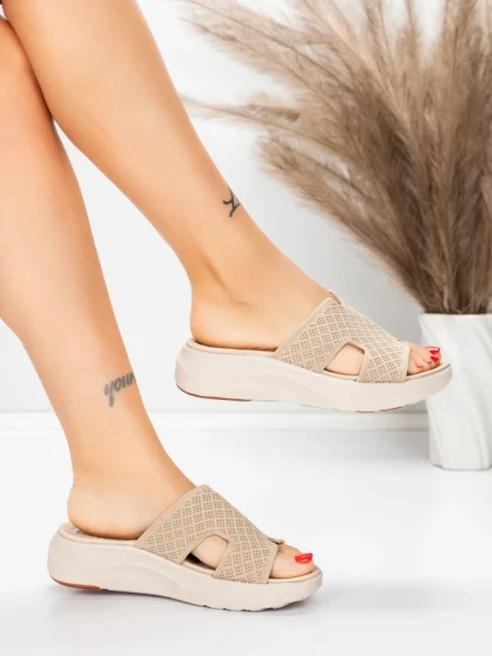 Papuci Dama cu Talpa Joasa 5GS39 BEIGE | MEI
