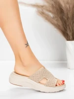 Papuci Dama cu Talpa Joasa 5GS39 BEIGE | MEI