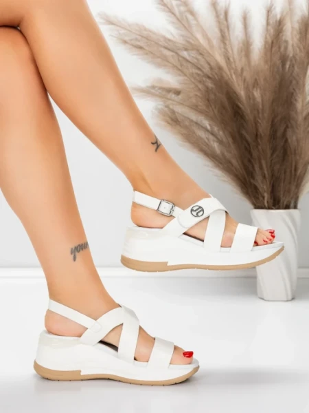 Sandale Dama cu Platforma 5GS60 WHITE | MEI