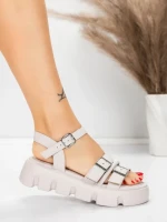 Sandale Dama cu Talpa Joasa 5HXS68 PINK | MEI