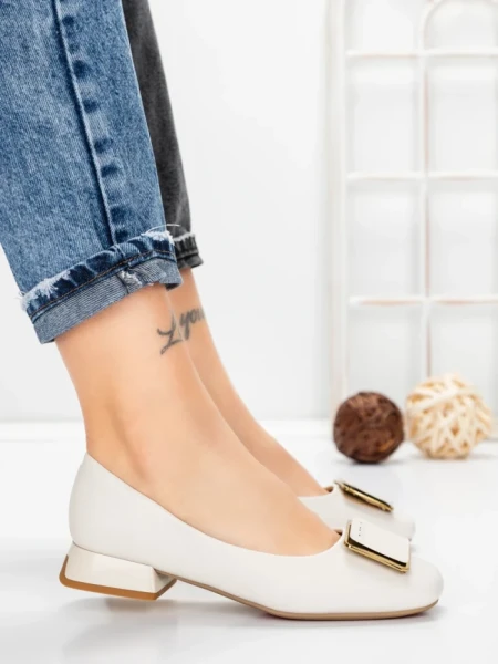 Balerini Dama din piele naturala 1236188 CREAM | FORMAZIONE