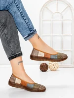 Balerini Dama din piele naturala 2211-1 APRICOT-GREEN | BERLINER