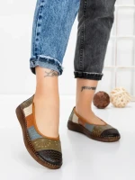 Balerini Dama din piele naturala 2211-1 BLACK-GREEN | BERLINER