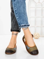 Balerini Dama din piele naturala 2211-1 BLACK-GREEN | BERLINER