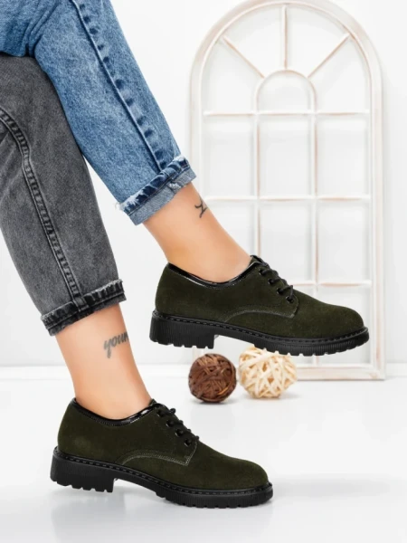 Pantofi Casual Dama din piele naturala 3218H01 GREEN | FORMAZIONE