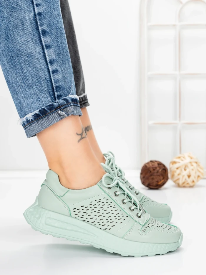 Pantofi Casual Dama din piele naturala K250-1 GREEN | GALLOP