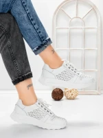 Pantofi Casual Dama din piele naturala K250-1 WHITE | GALLOP