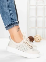 Pantofi Casual Dama din piele naturala KD87982 CREAM | GALLOP