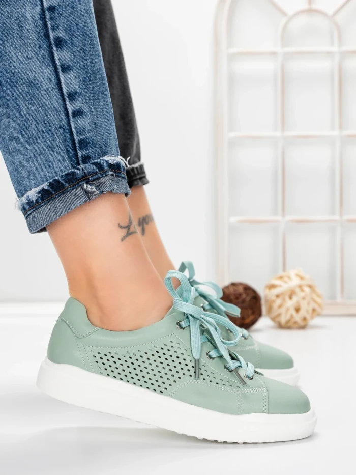 Pantofi Casual Dama din piele naturala KD87981 GREEN | BERLINER