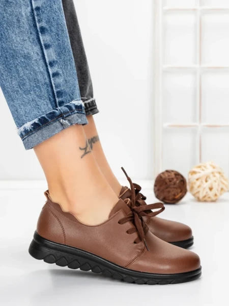 Pantofi Casual Dama din piele naturala 231151 BROWN | GALLOP