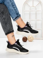 Pantofi Sport Dama din piele naturala 66916-5 BLACK | STEPHANO