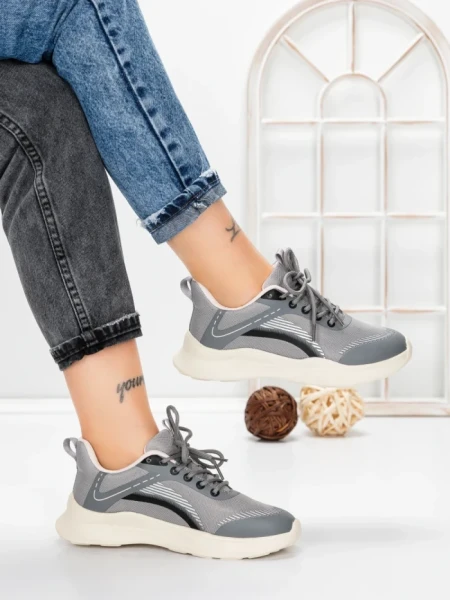 Pantofi Sport Dama din piele naturala 66916-5 GREY | STEPHANO
