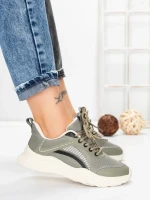 Pantofi Sport Dama din piele naturala 66916-5 KHAKI | STEPHANO