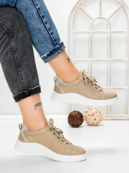 Pantofi Casual Dama din piele naturala K243-1 APRICOT | GALLOP