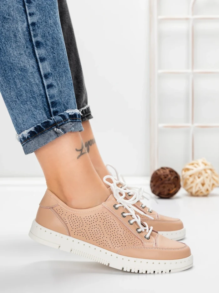 Pantofi Casual Dama din piele naturala K251-1 PINK | GALLOP