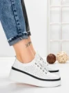 Pantofi Casual Dama din piele naturala K244-1 WHITE | GALLOP