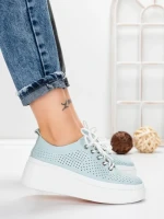 Pantofi Casual Dama din piele naturala K244-1 LIGHT BLUE | GALLOP