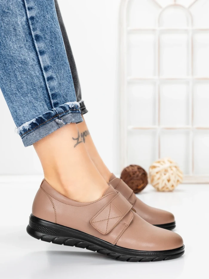 Pantofi Casual Dama din piele naturala 1753Q12 CAMEL | STEPHANO