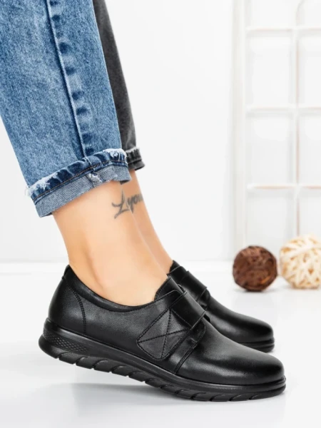 Pantofi Casual Dama din piele naturala 1753Q12 BLACK | STEPHANO