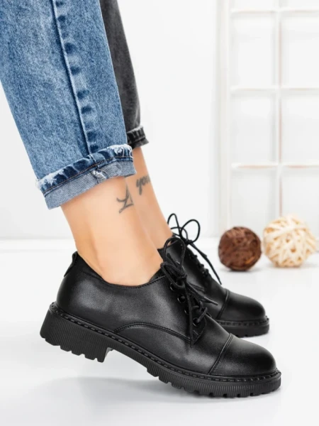 Pantofi Casual Dama din piele naturala 3218Q05 BLACK | BERLINER
