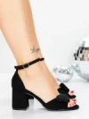 Sandale Dama cu Toc Gros 5XKK90 BLACK | MEI