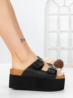 Papuci Dama cu Platforma 9548N NEGRO | STEPS HIGHER